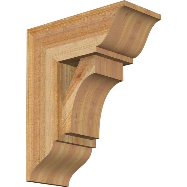 Ekena Millwork Westlake Traditional Rough Sawn Bracket w/ Offset Brace, Western Red Cedar, 8"W x 18"D x 22"H BKT0806X18X22WTL01RWR - main